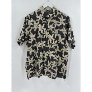 Reyn Spooner Commemorative Classics Shirt Mens XL Black Short Sleeves Hawaiian